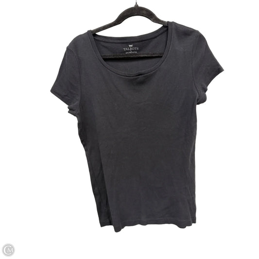 Top Short Sleeve Basic By Talbots In Black, Size: L
