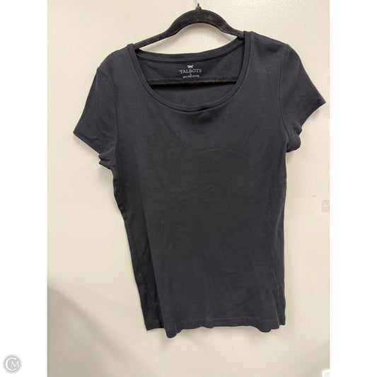 Top Short Sleeve Basic By Talbots In Black, Size: L