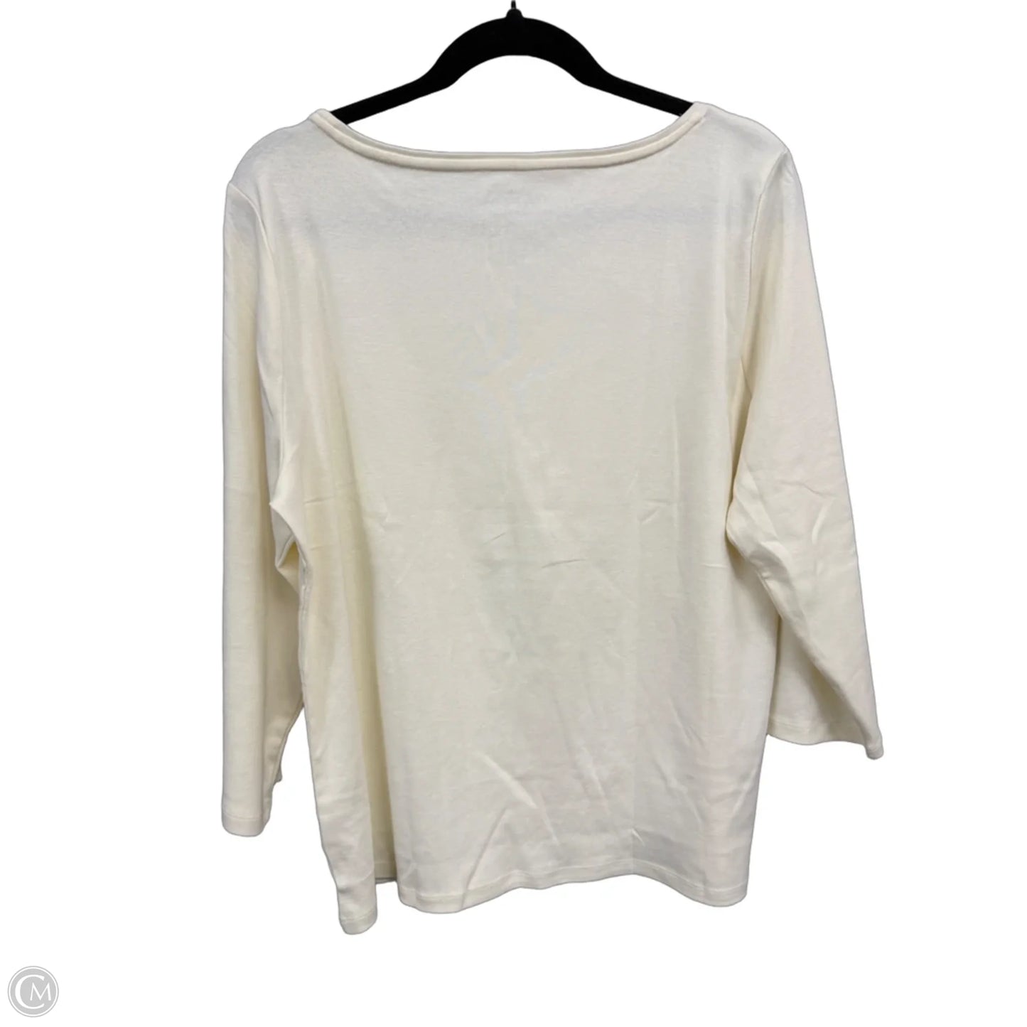 Top 3/4 Sleeve Basic By Talbots In Cream, Size: Xl