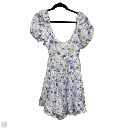 Dress Casual Short By Clothes Mentor In Blue & White, Size: L