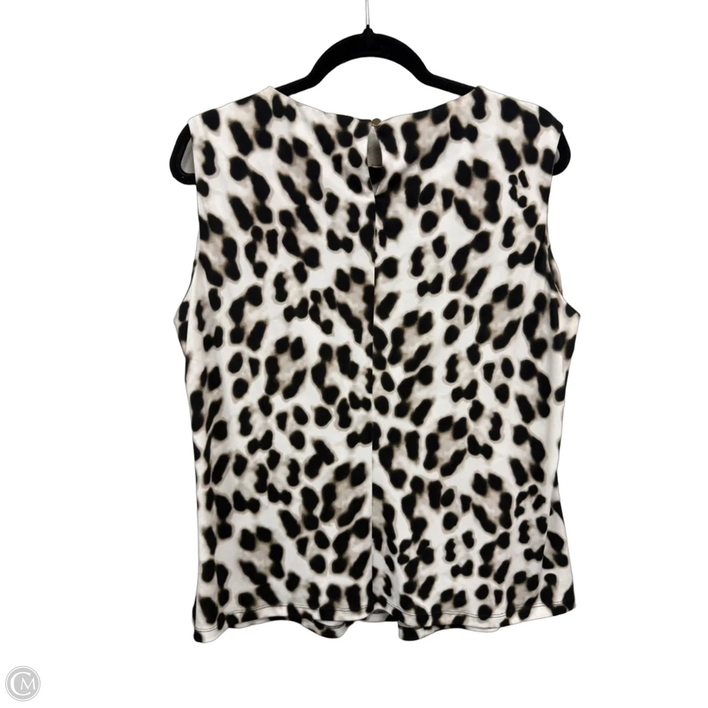 Blouse Sleeveless By Calvin Klein In Black & Cream, Size: 1x