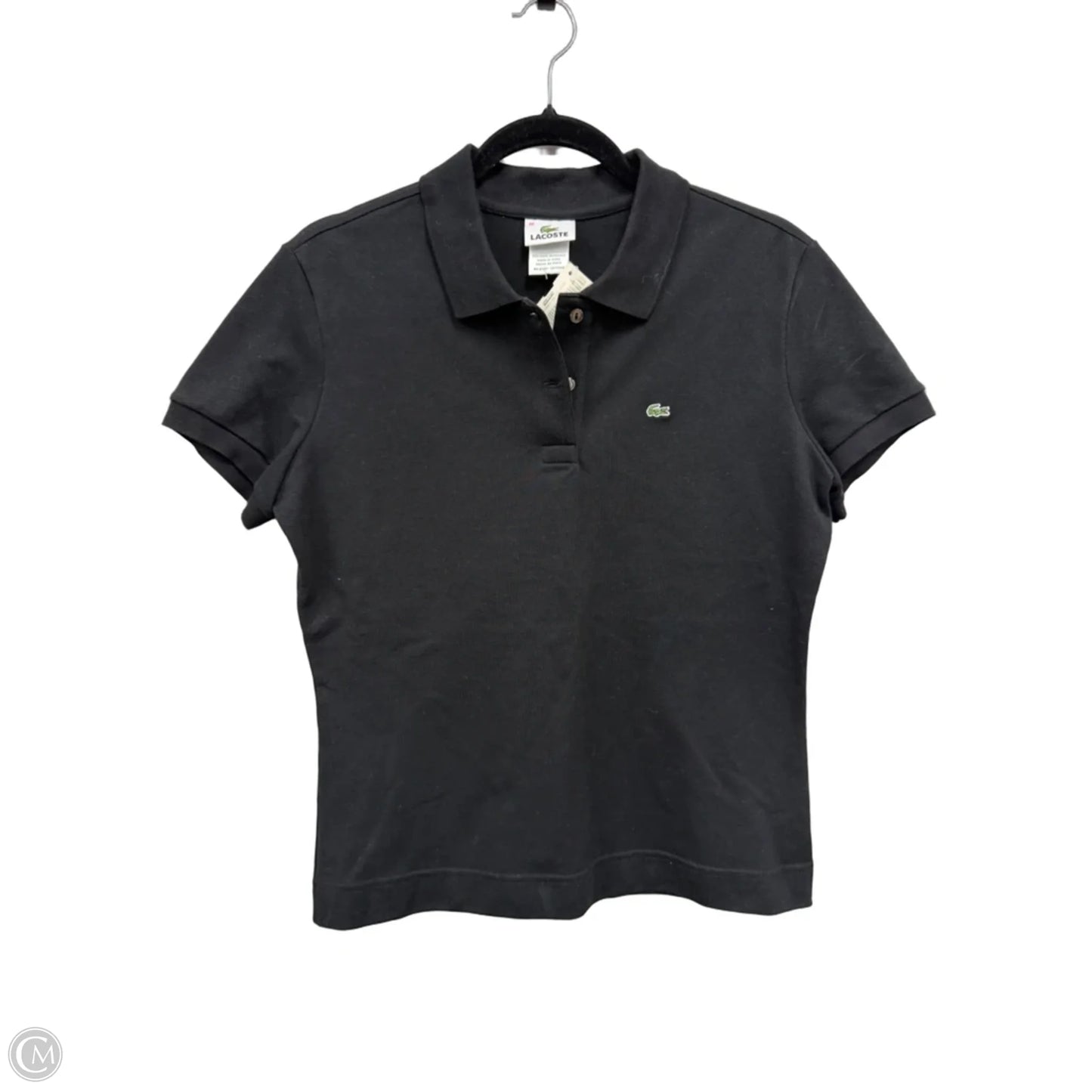 Top Short Sleeve By Lacoste In Black, Size: L