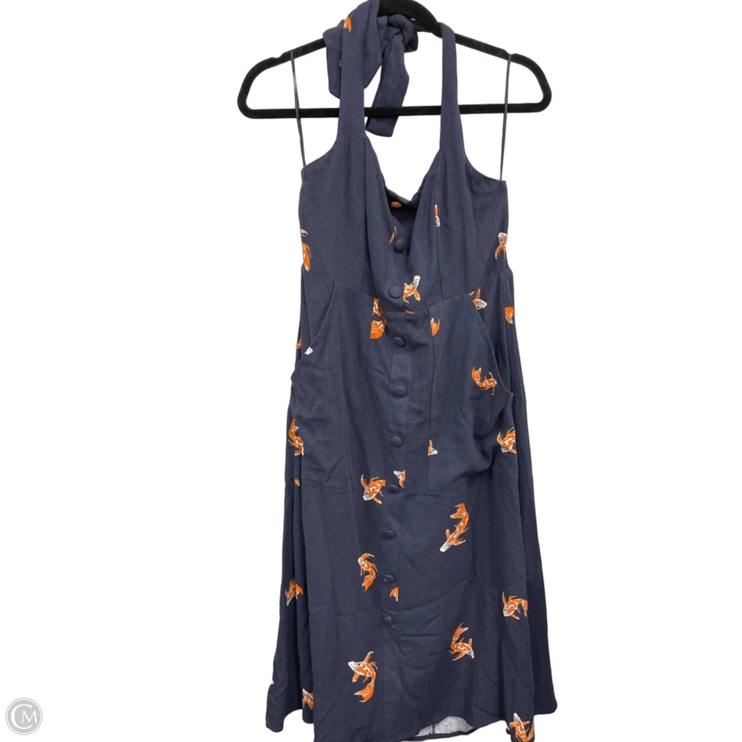 Dress Casual Midi By En Creme In Blue & Orange, Size: L