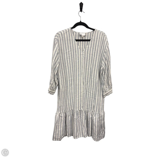 Dress Casual Midi By Nordstrom In Blue & White, Size: L