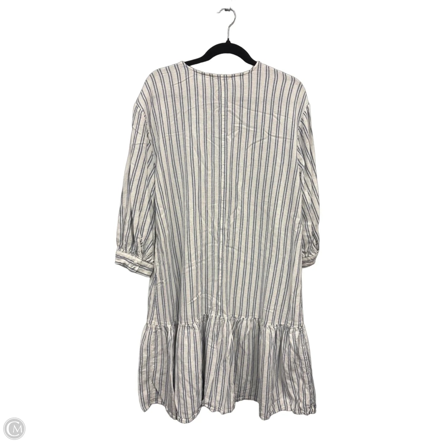 Dress Casual Midi By Nordstrom In Blue & White, Size: L