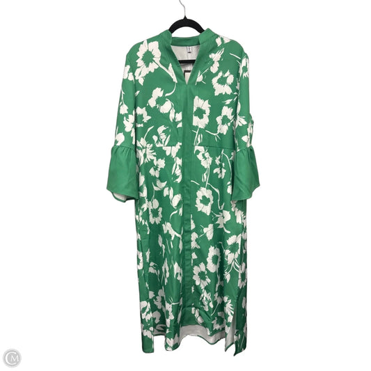Dress Casual Maxi By Clothes Mentor In Green & White, Size: 2x