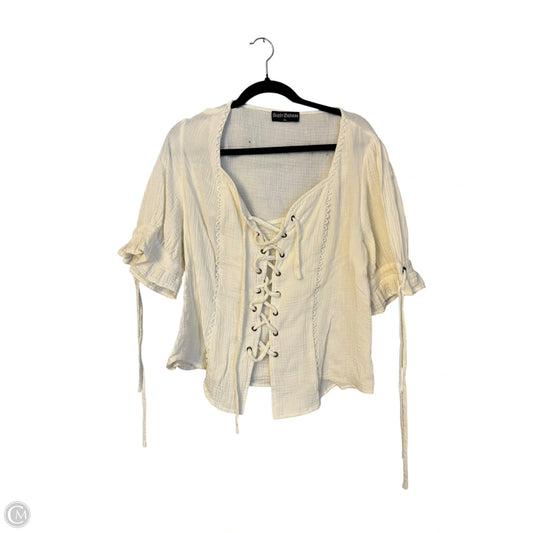 Top Short Sleeve By Clothes Mentor In Cream, Size: Xl