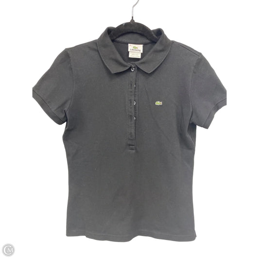 Top Short Sleeve By Lacoste In Black, Size: M