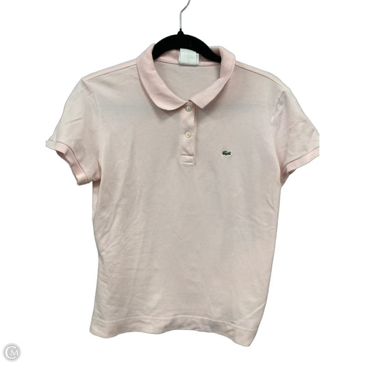Top Short Sleeve By Lacoste In Pink, Size: M