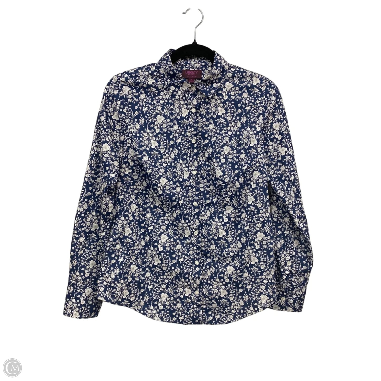 Top Long Sleeve By J. Crew In Blue & White, Size: 4