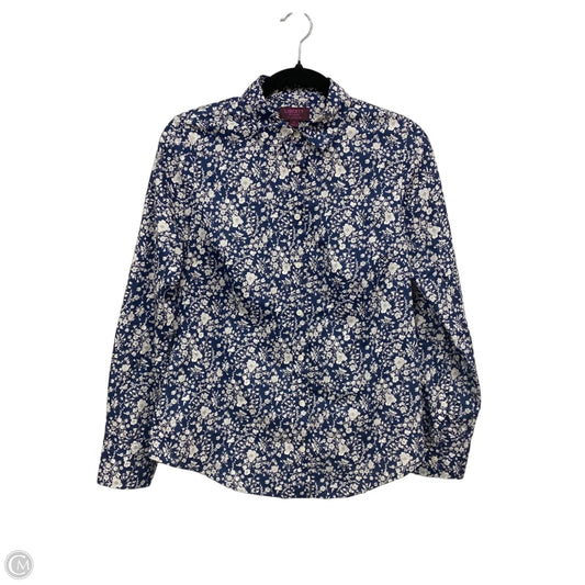 Top Long Sleeve By J. Crew In Blue & White, Size: 4