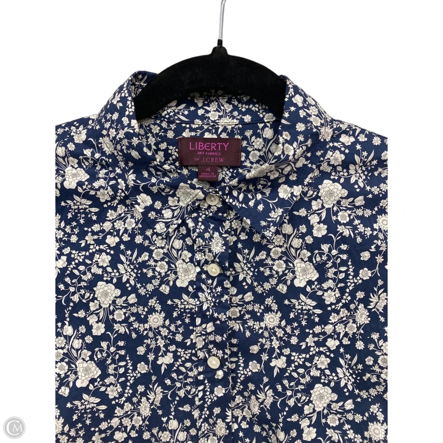 Top Long Sleeve By J. Crew In Blue & White, Size: 4