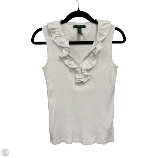 Top Sleeveless By Lauren By Ralph Lauren In White, Size: S