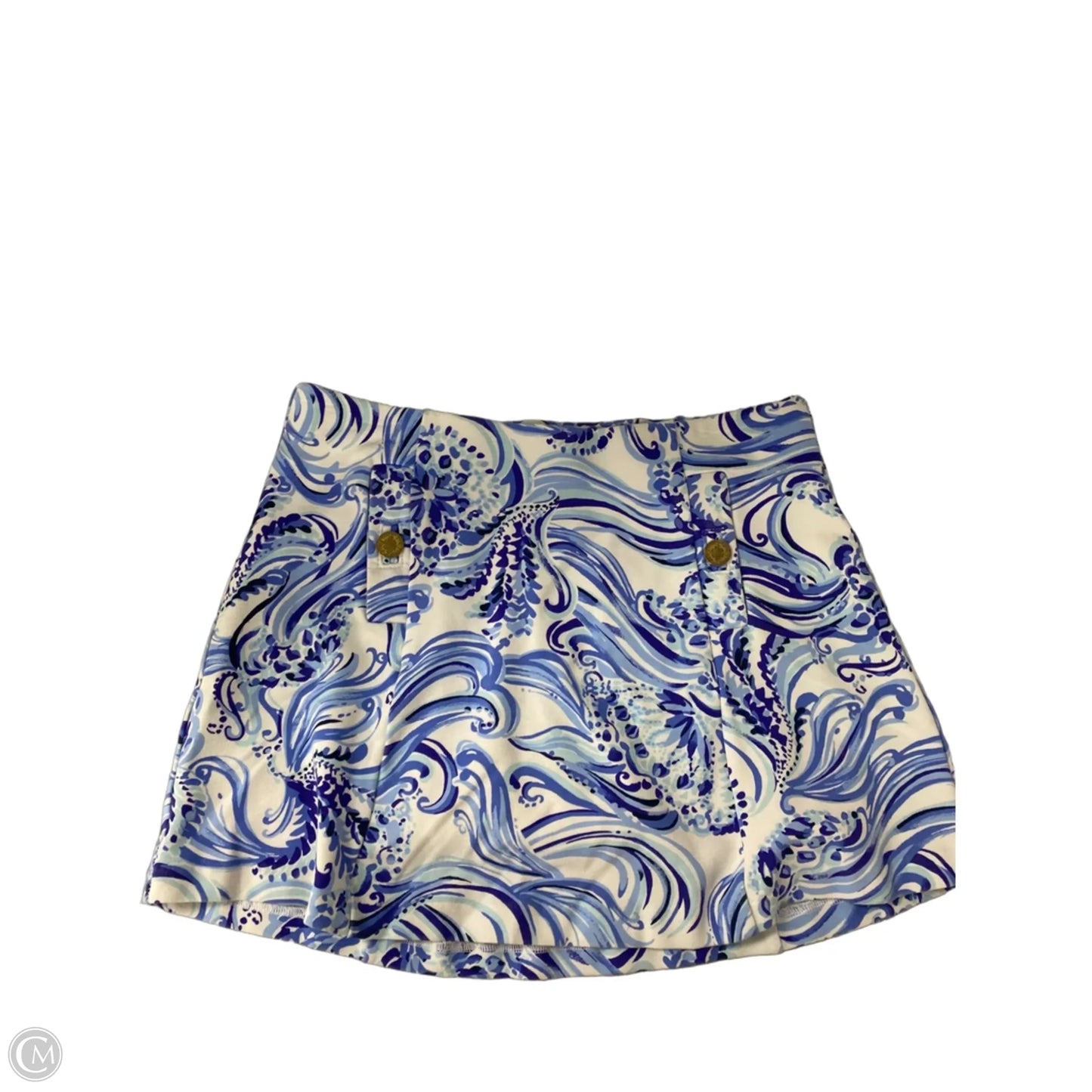 Skort Designer By Lilly Pulitzer In Blue & White, Size: S