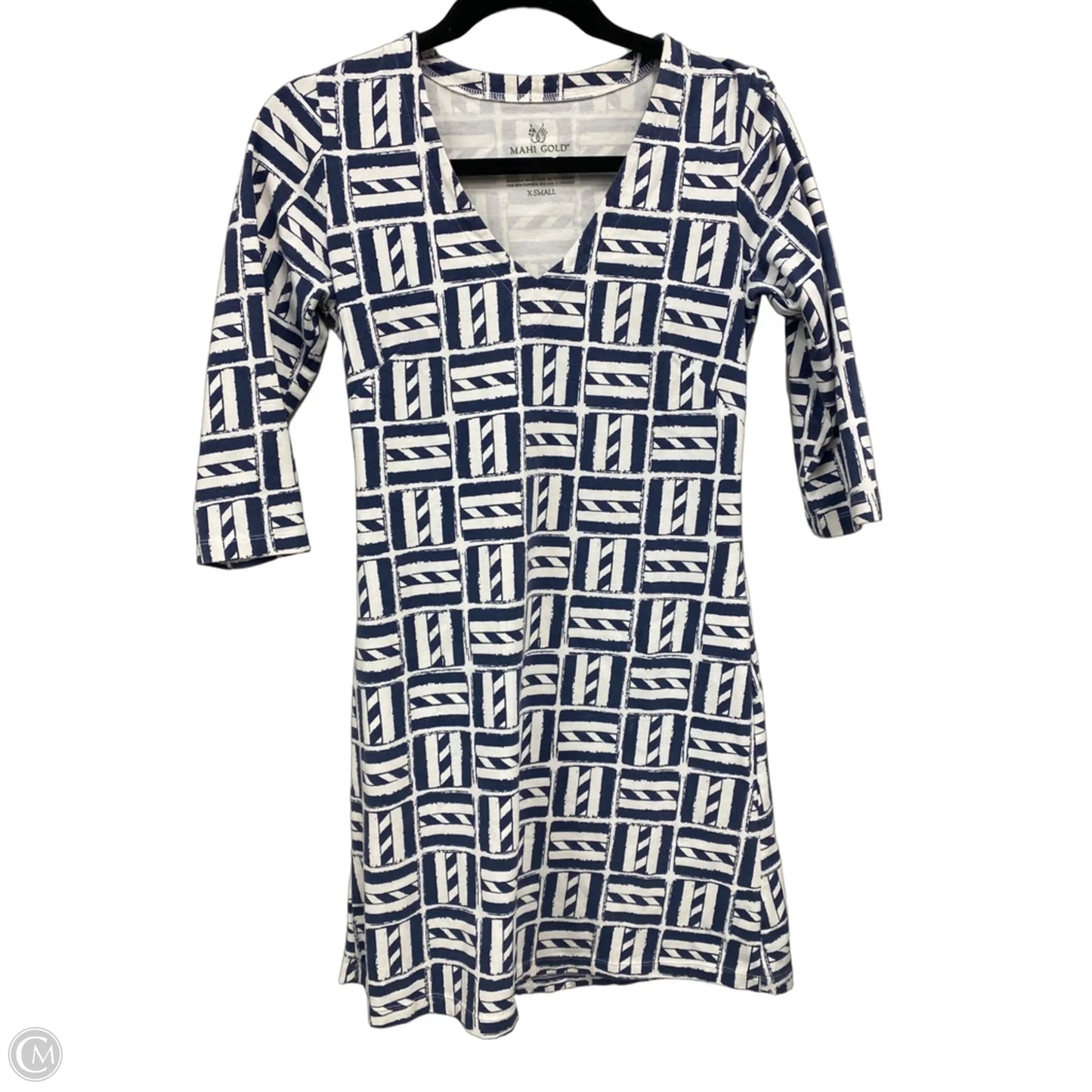 Dress Casual Short By Clothes Mentor In Blue & White, Size: Xs