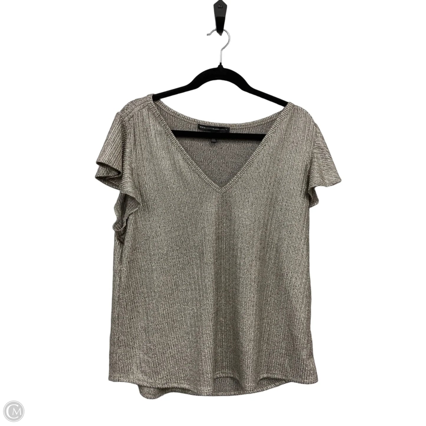Top Short Sleeve By White House Black Market In Silver, Size: Xl