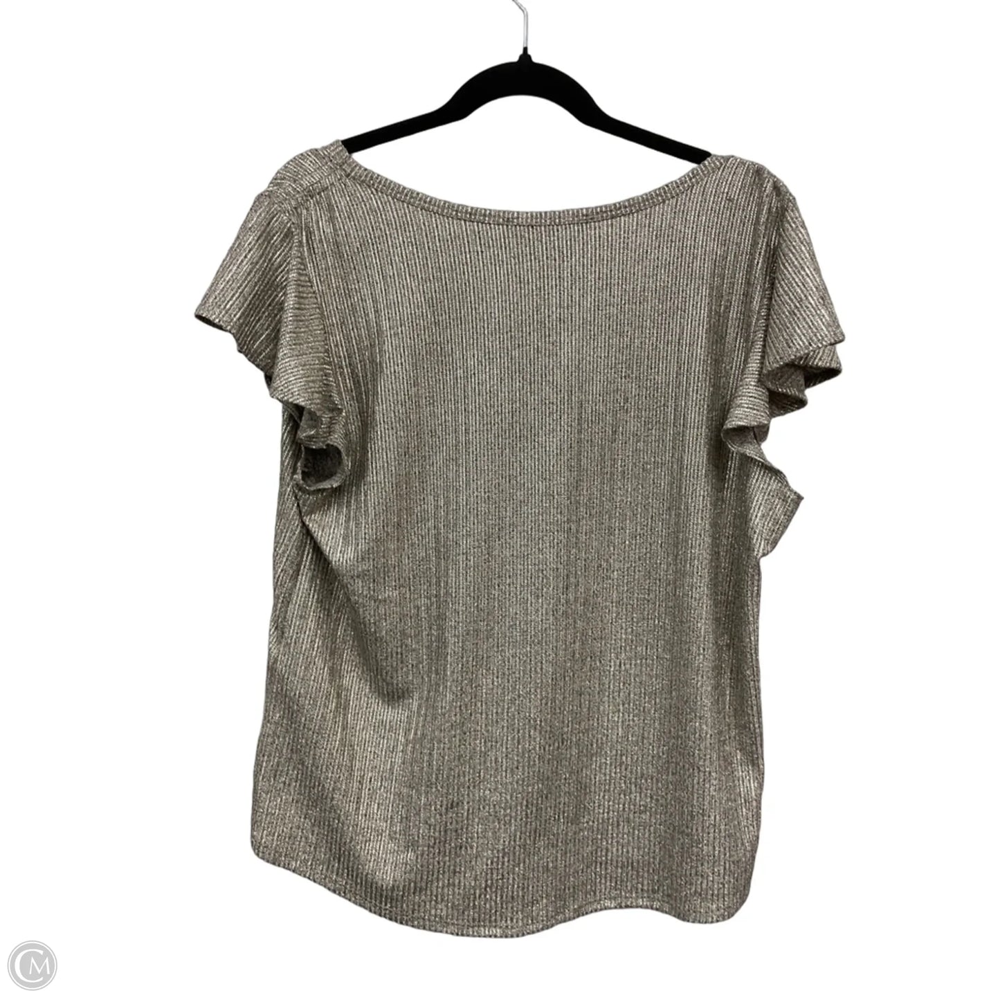 Top Short Sleeve By White House Black Market In Silver, Size: Xl