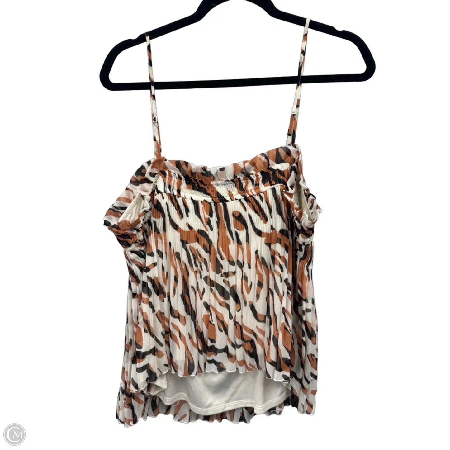 Blouse Sleeveless By Nine West In Black & Cream, Size: Xl