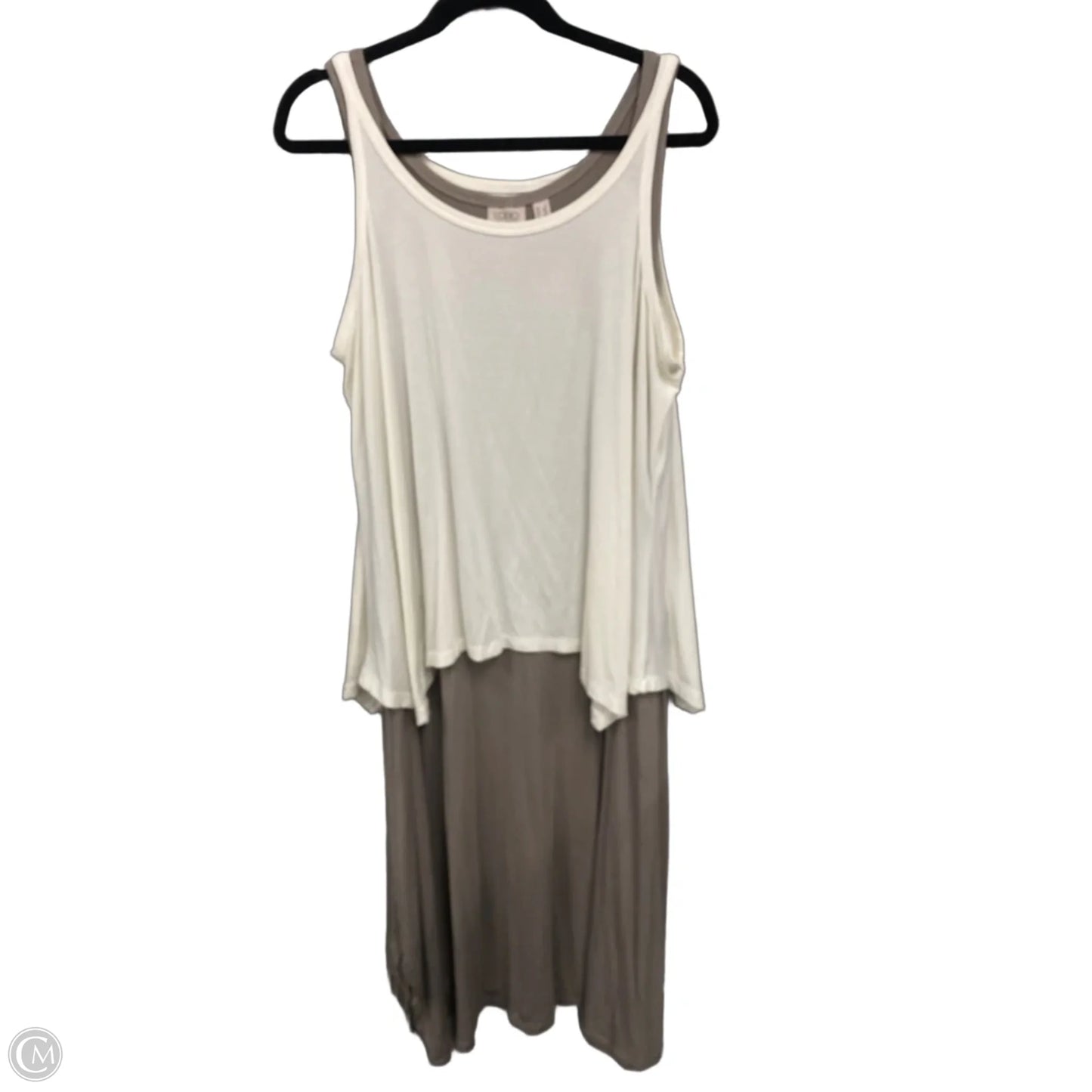 Dress Casual Maxi By Logo In Cream & Tan, Size: 1x