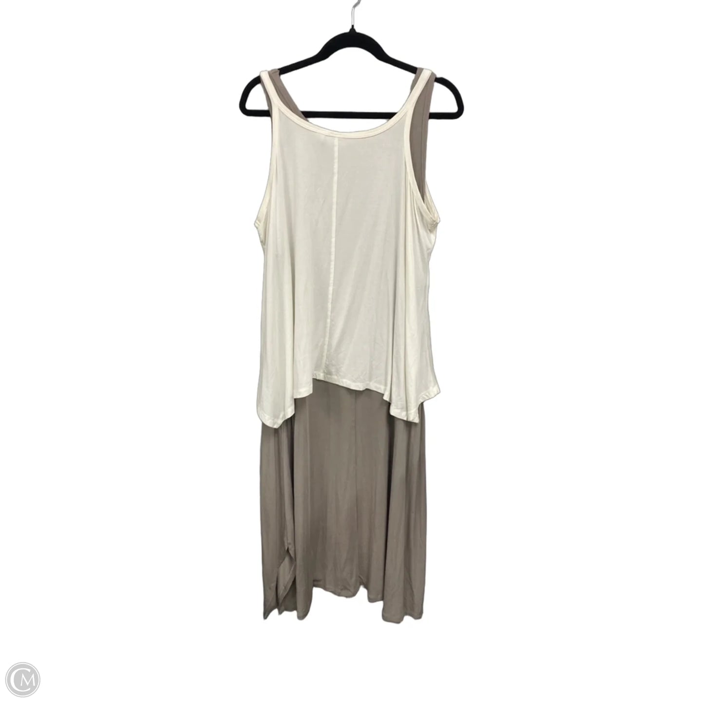 Dress Casual Maxi By Logo In Cream & Tan, Size: 1x