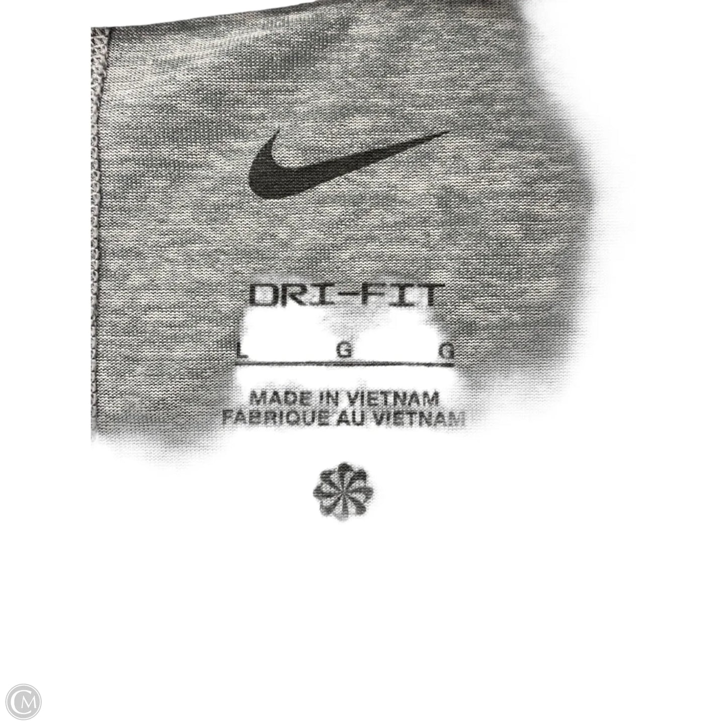 Athletic Top Short Sleeve By Nike In Grey, Size: L