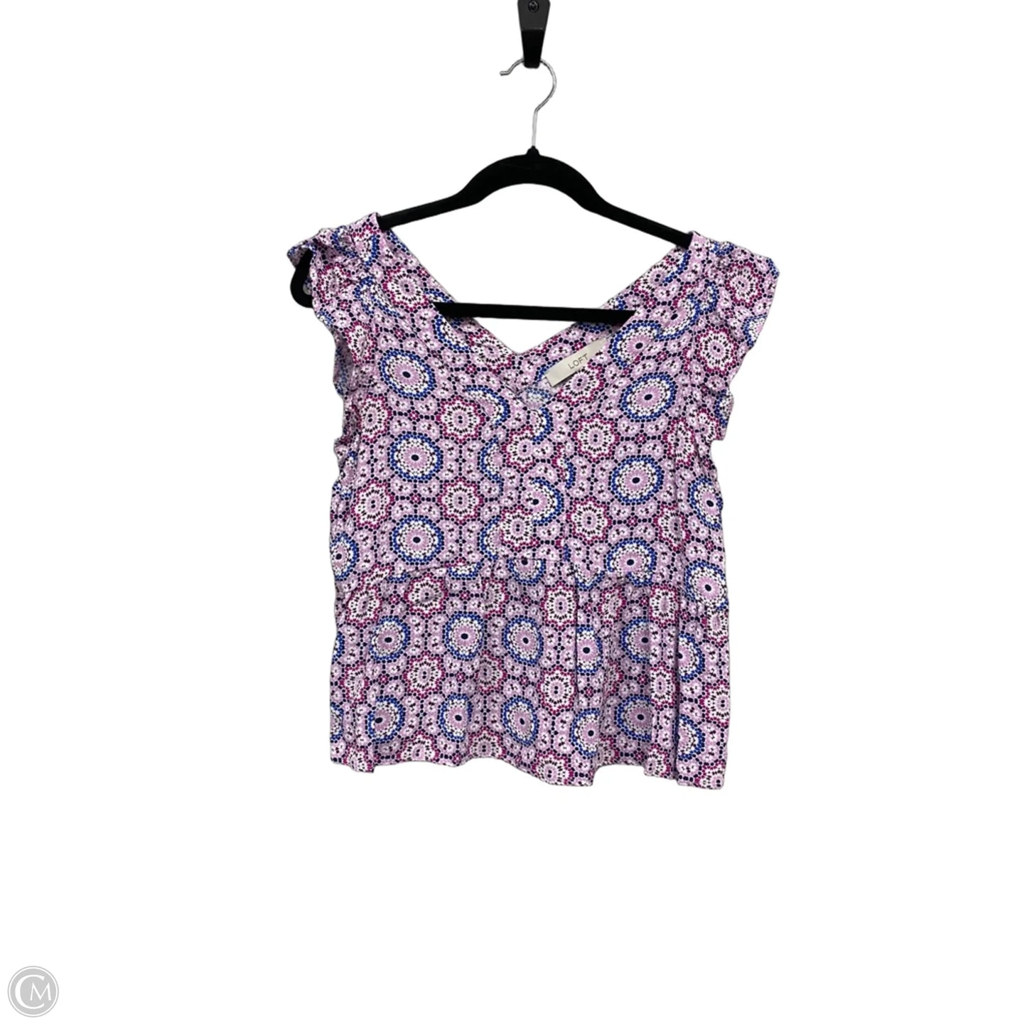 Top Short Sleeve By Loft In Pink & Purple, Size: Sp