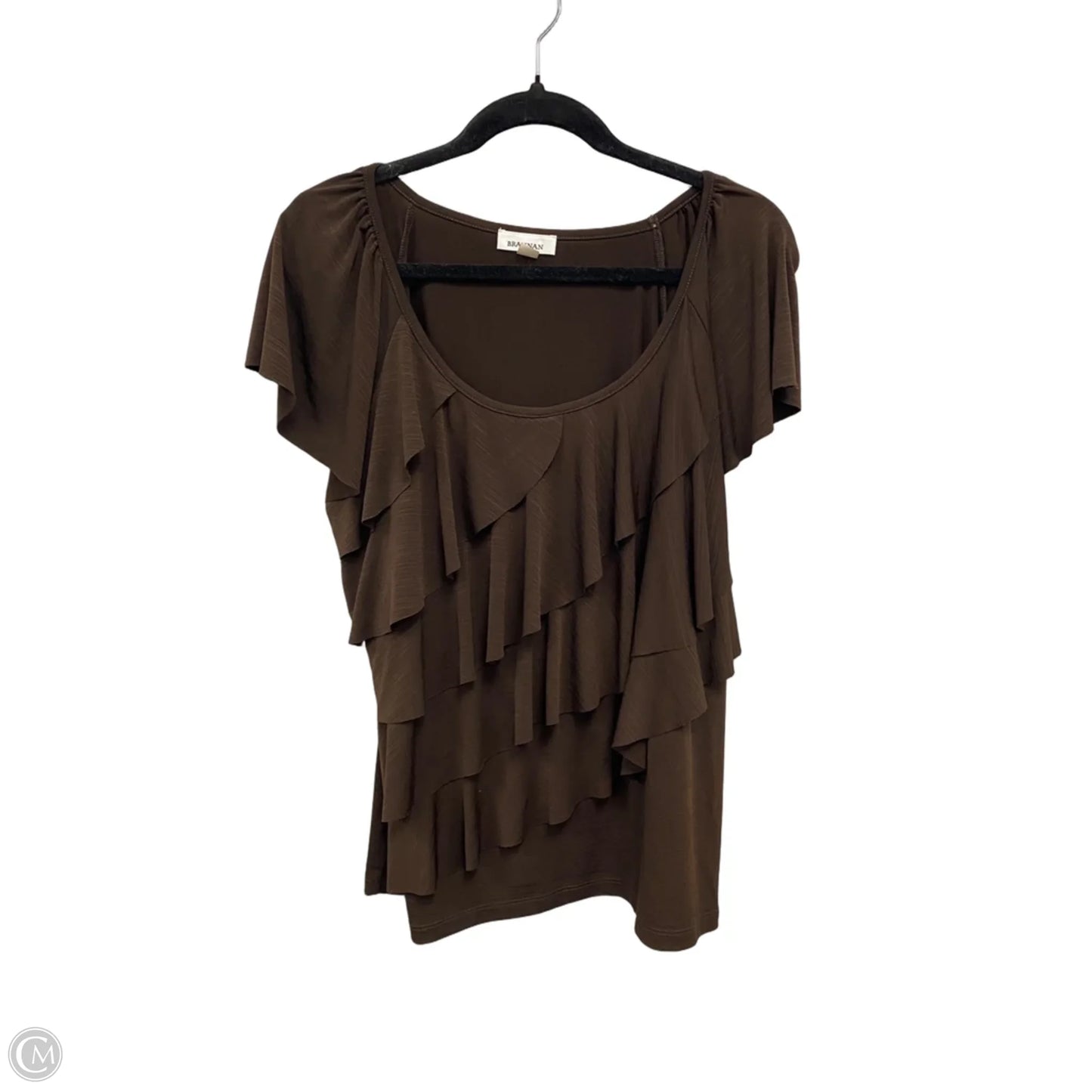 Blouse Short Sleeve By Clothes Mentor In Brown, Size: Xl