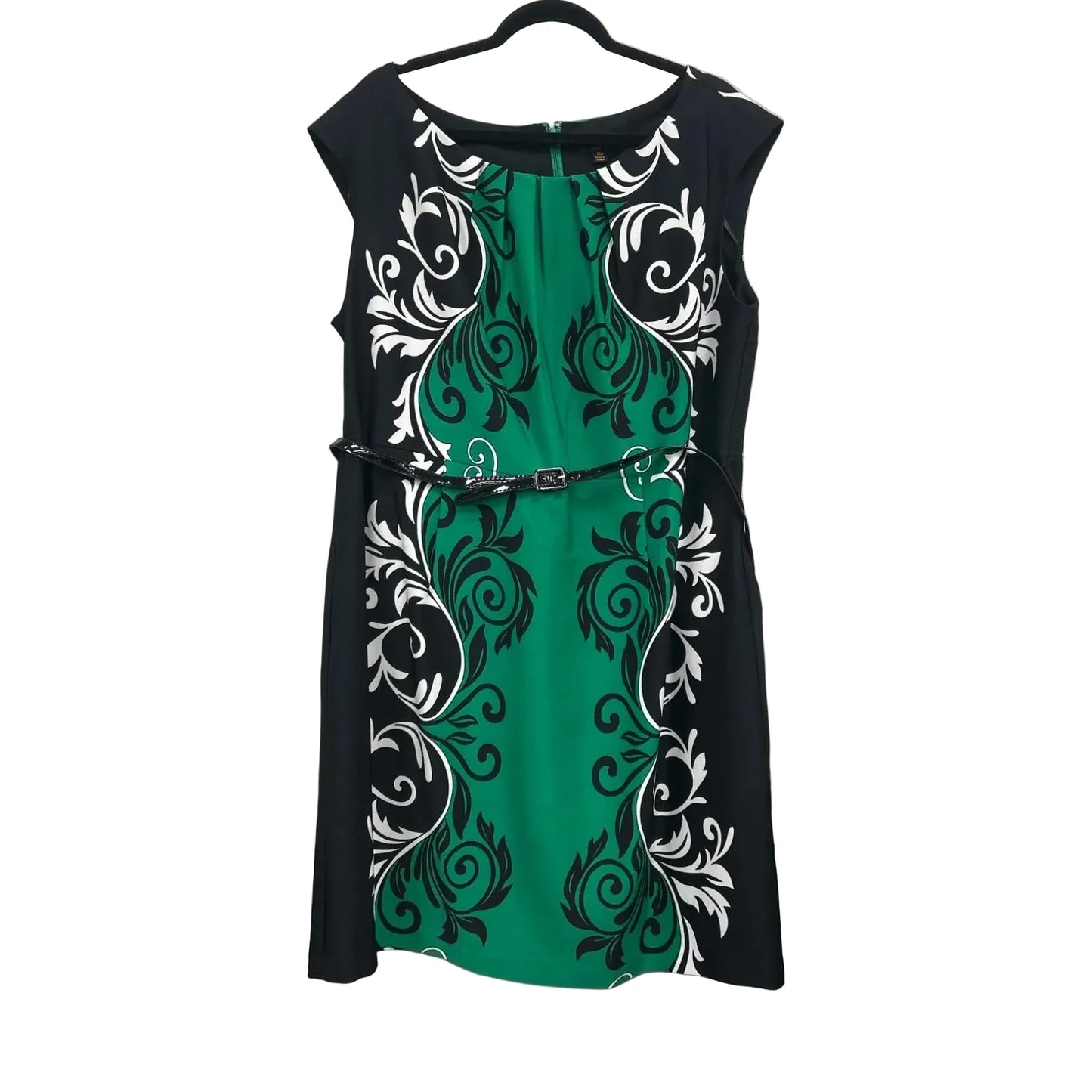 Dress Casual Midi By Clothes Mentor In Black & Green, Size: 18