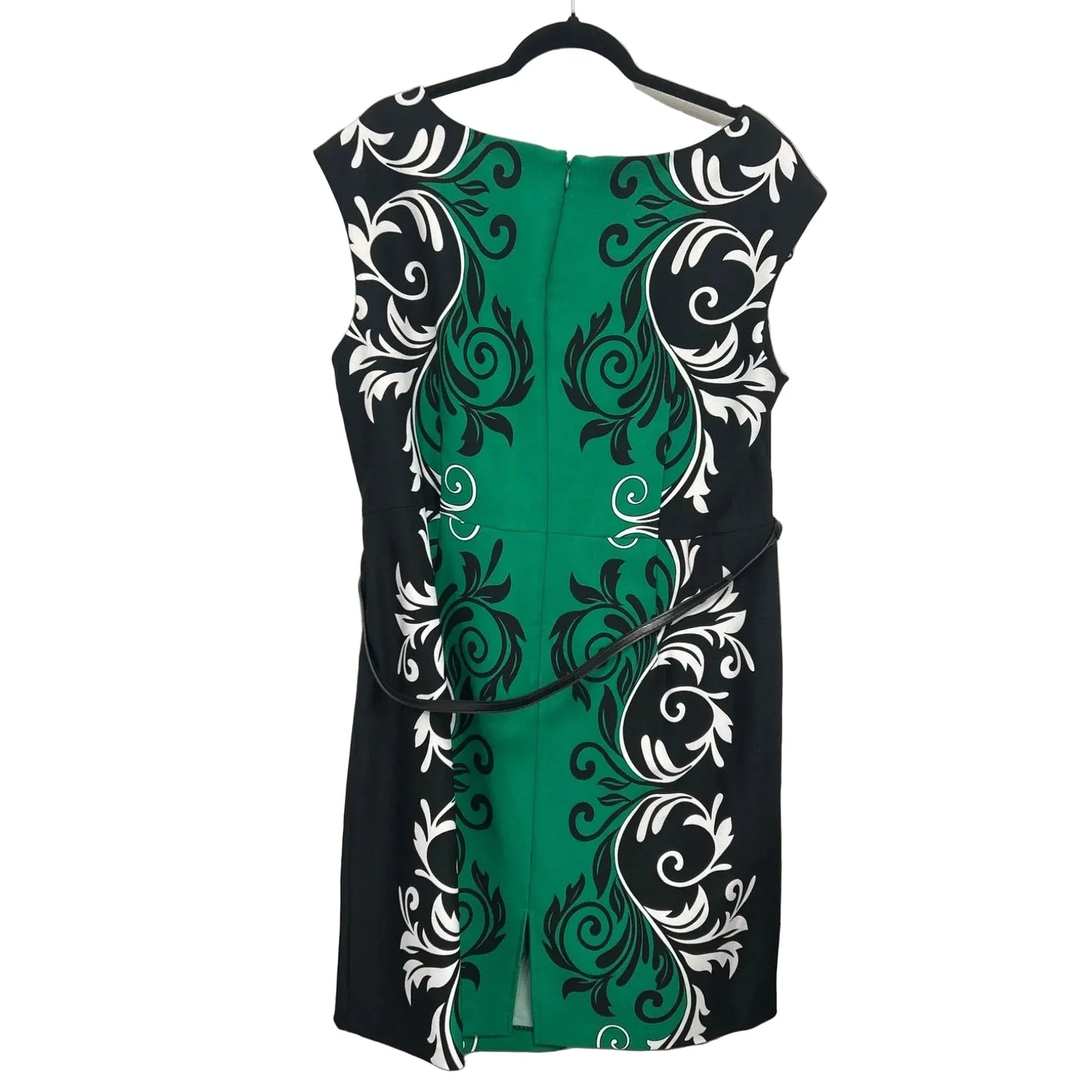 Dress Casual Midi By Clothes Mentor In Black & Green, Size: 18