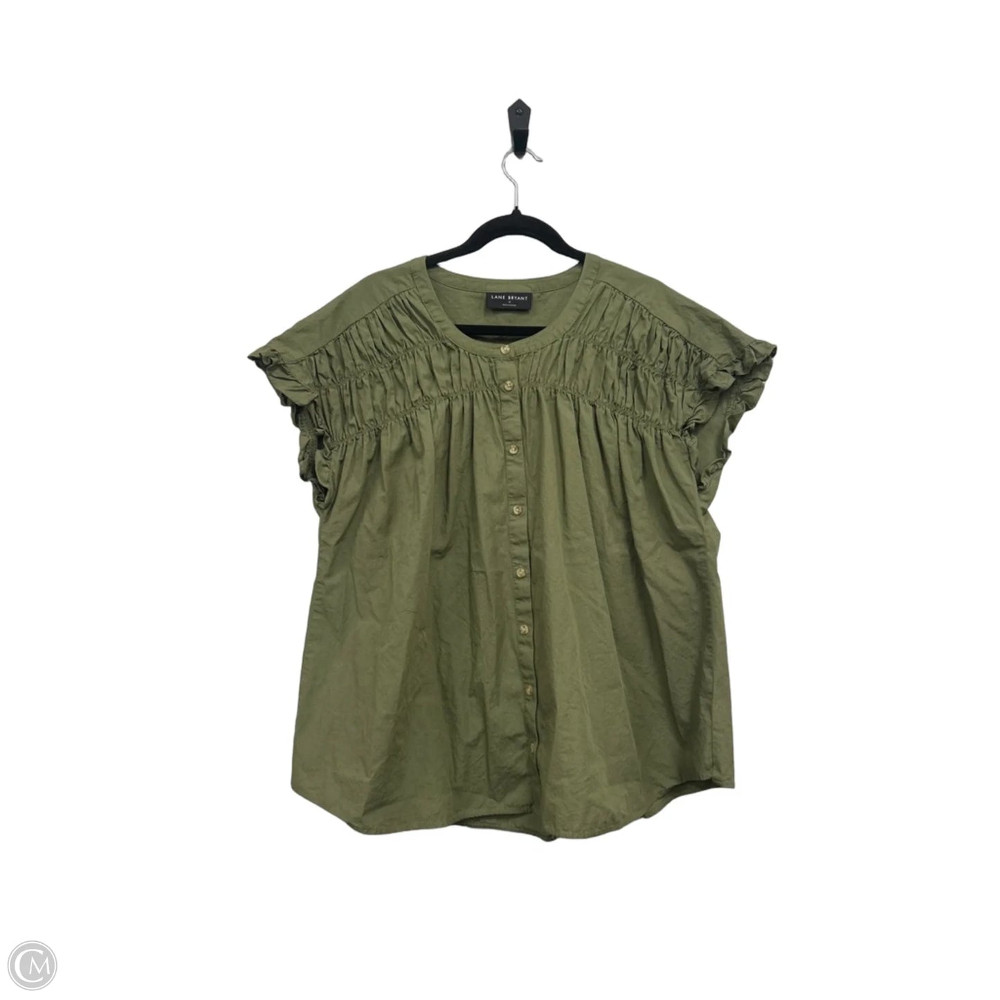 Top Short Sleeve By Lane Bryant In Green, Size: 18