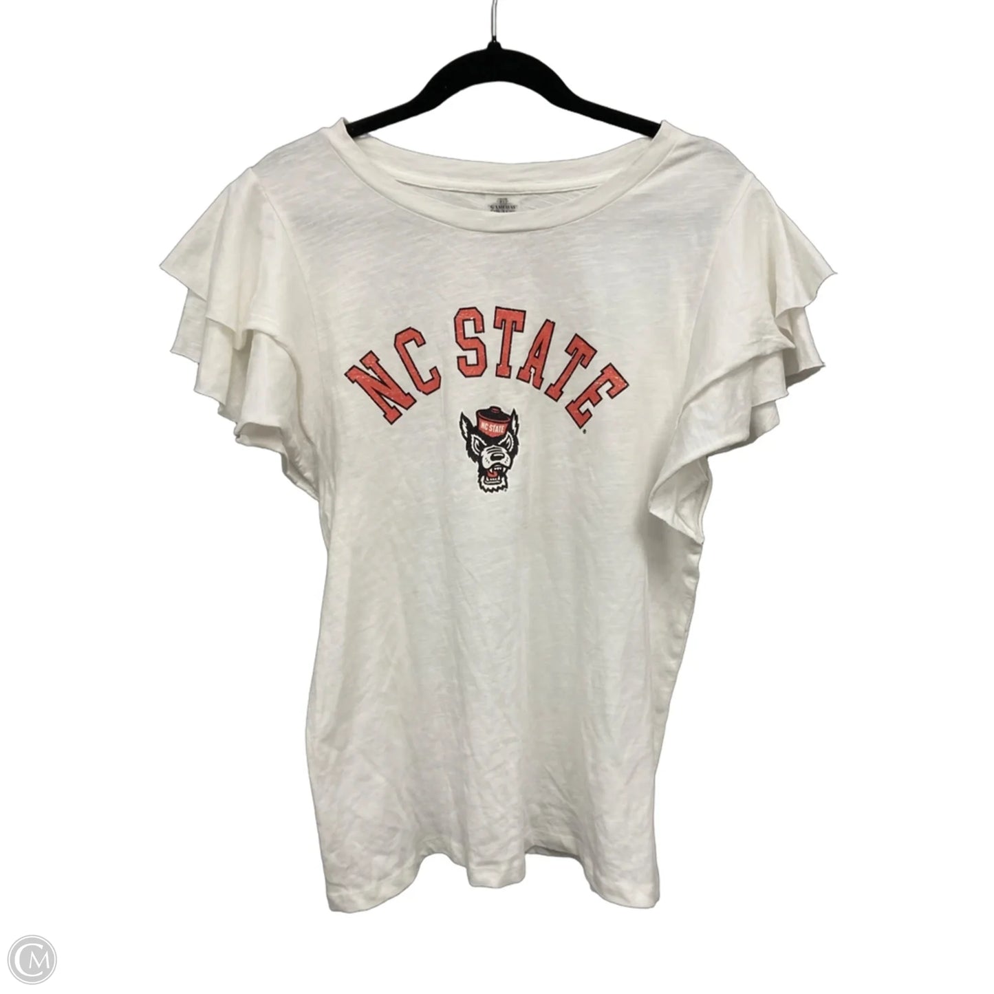 Top Short Sleeve By Clothes Mentor In White, Size: L