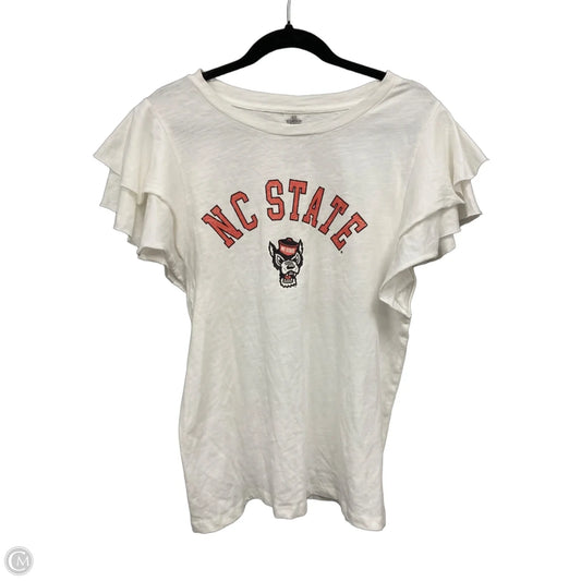 Top Short Sleeve By Clothes Mentor In White, Size: L