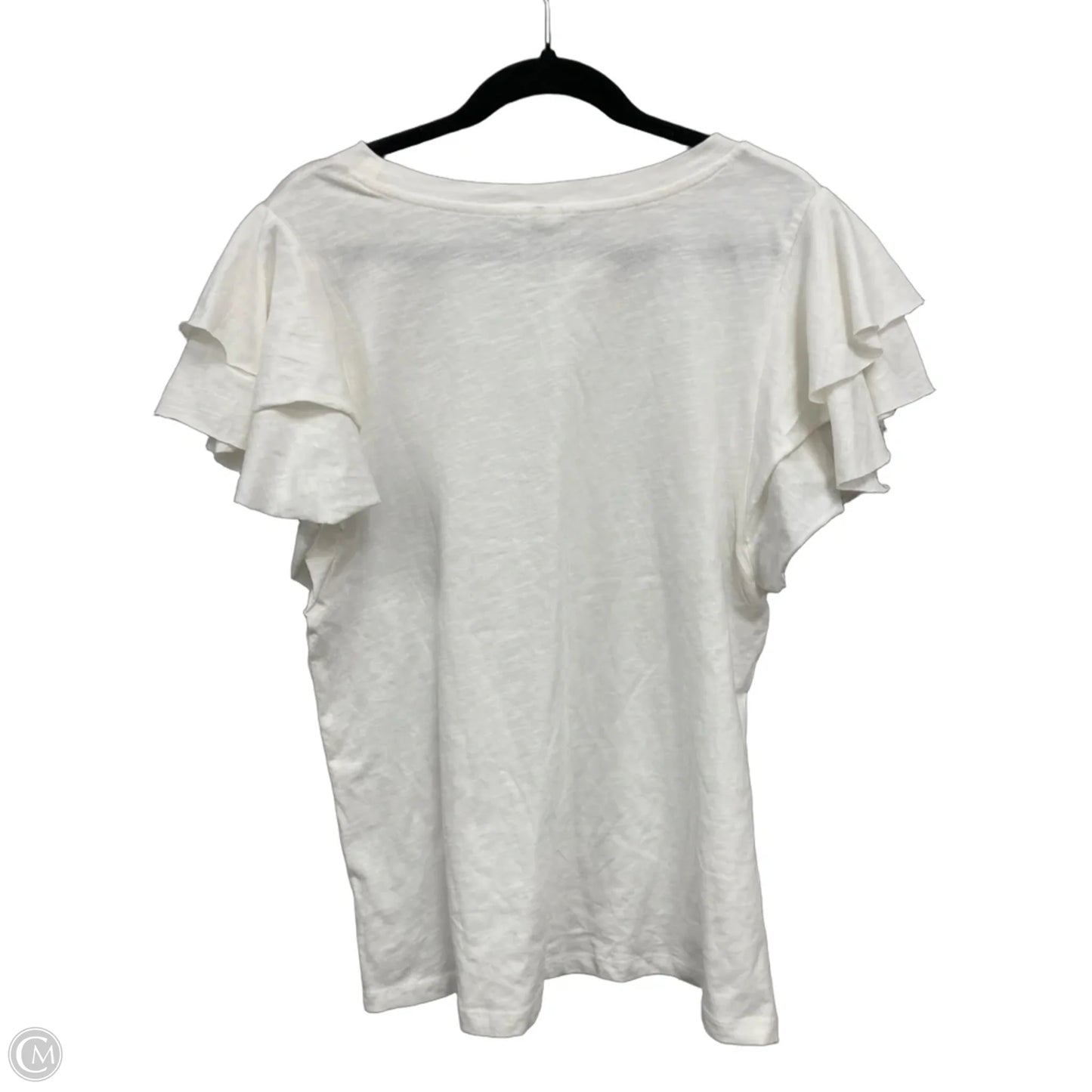 Top Short Sleeve By Clothes Mentor In White, Size: L
