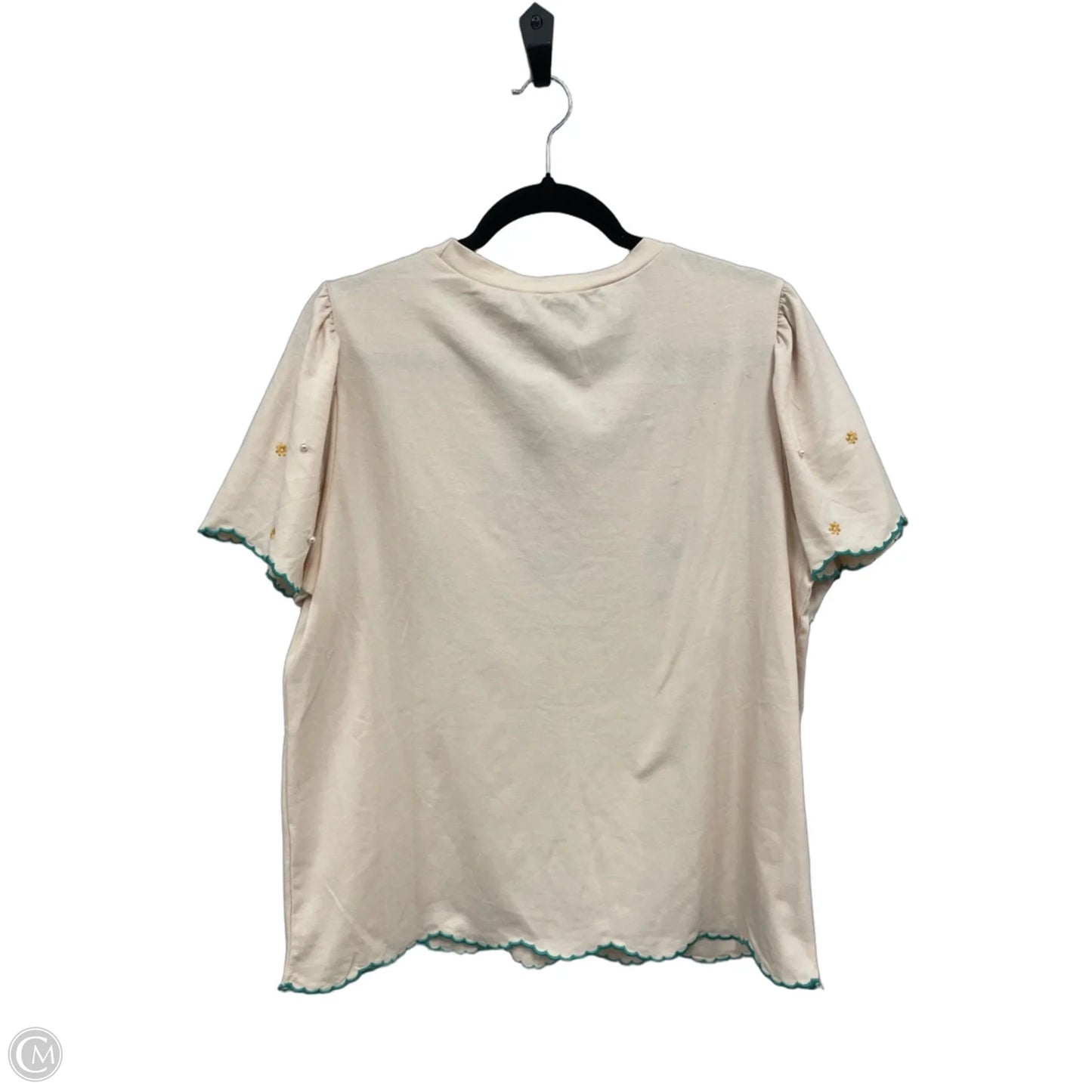 Top Short Sleeve By Clothes Mentor In Cream, Size: Xl