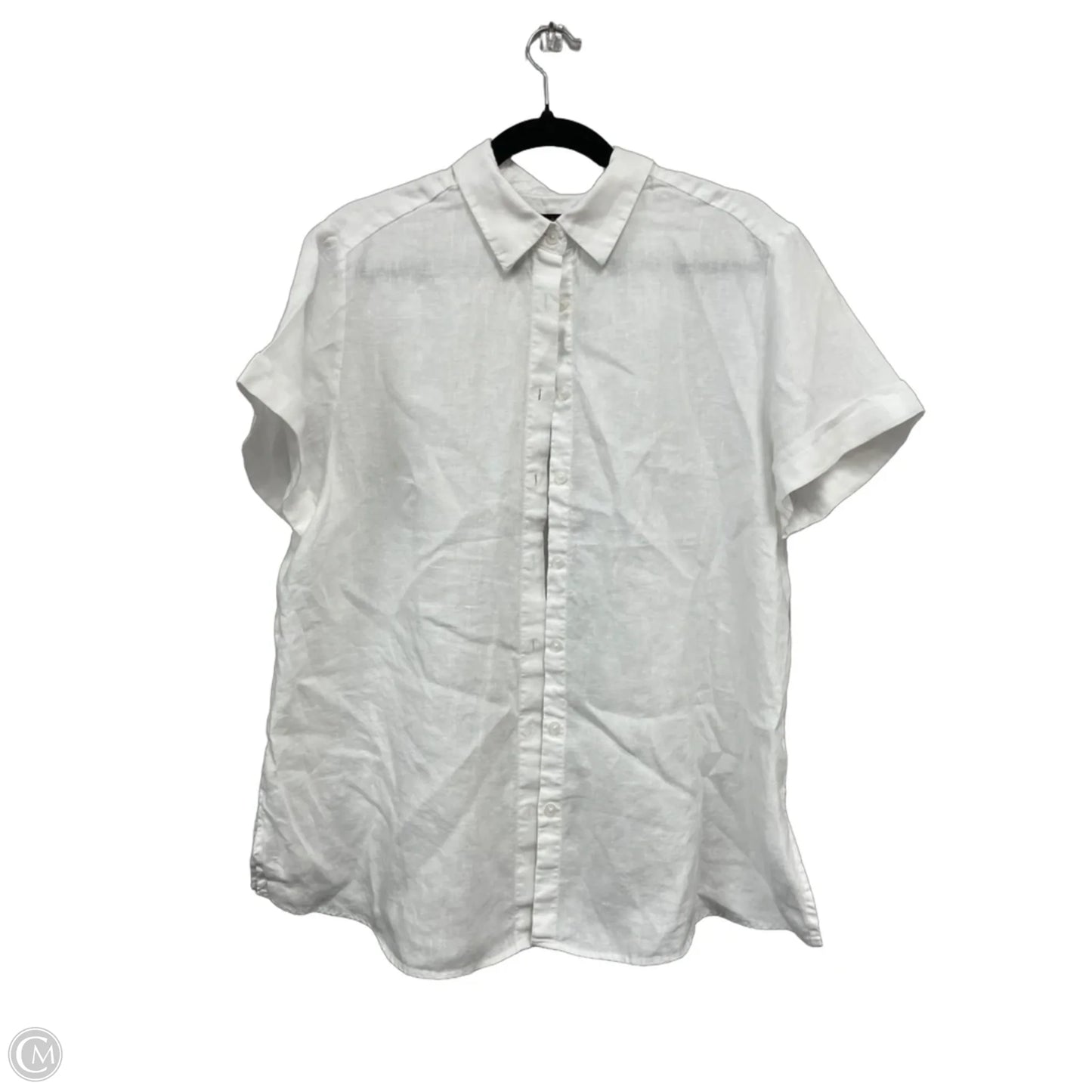 Top Short Sleeve By Quince In White, Size: L
