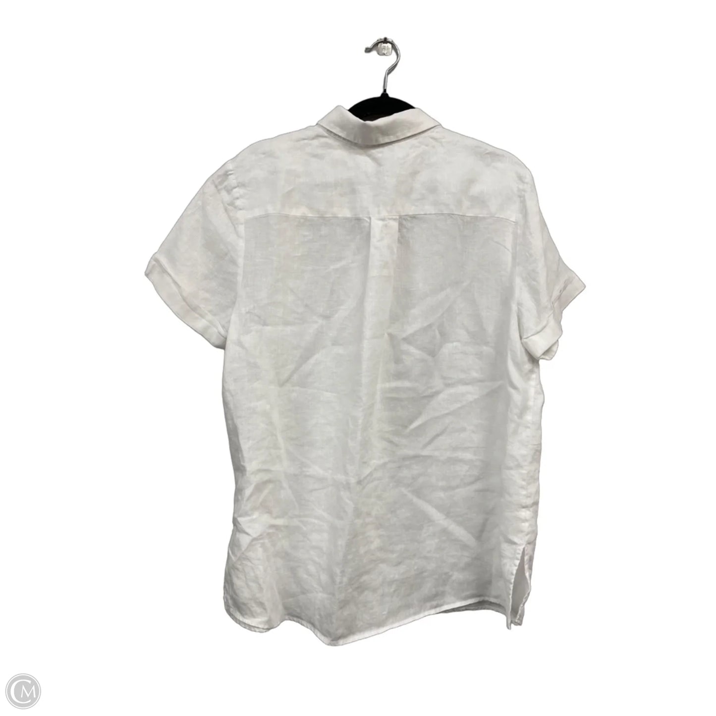 Top Short Sleeve By Quince In White, Size: L