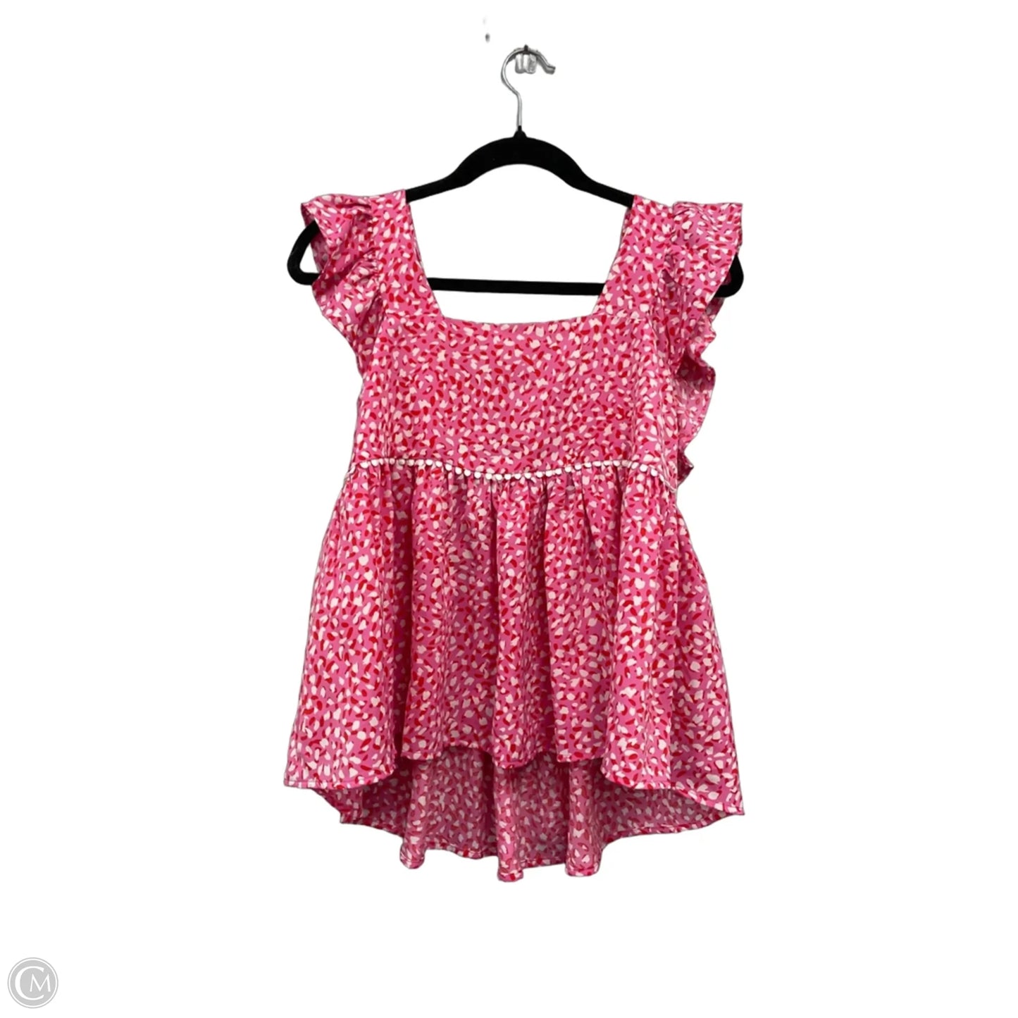 Blouse Short Sleeve By Thml In Pink & White, Size: S