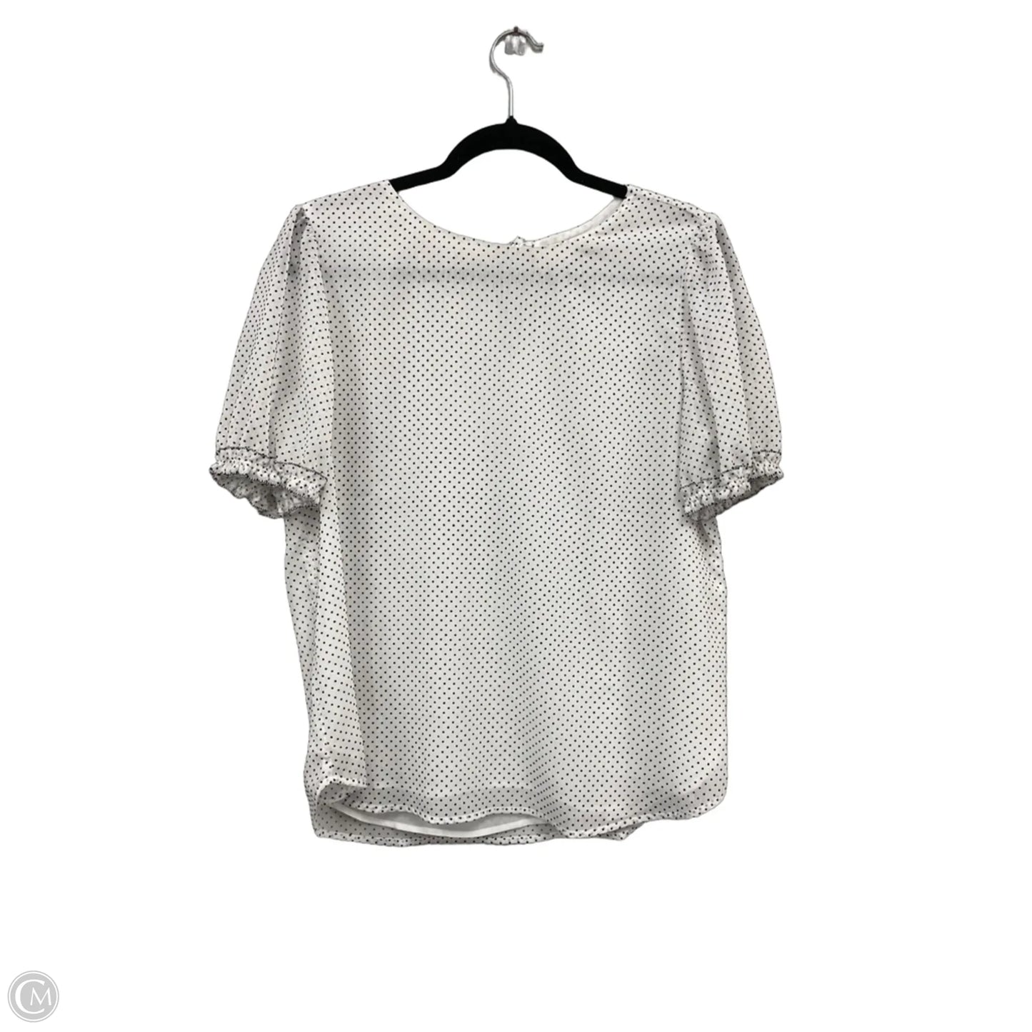 Blouse Short Sleeve By Loft In Black & White, Size: M