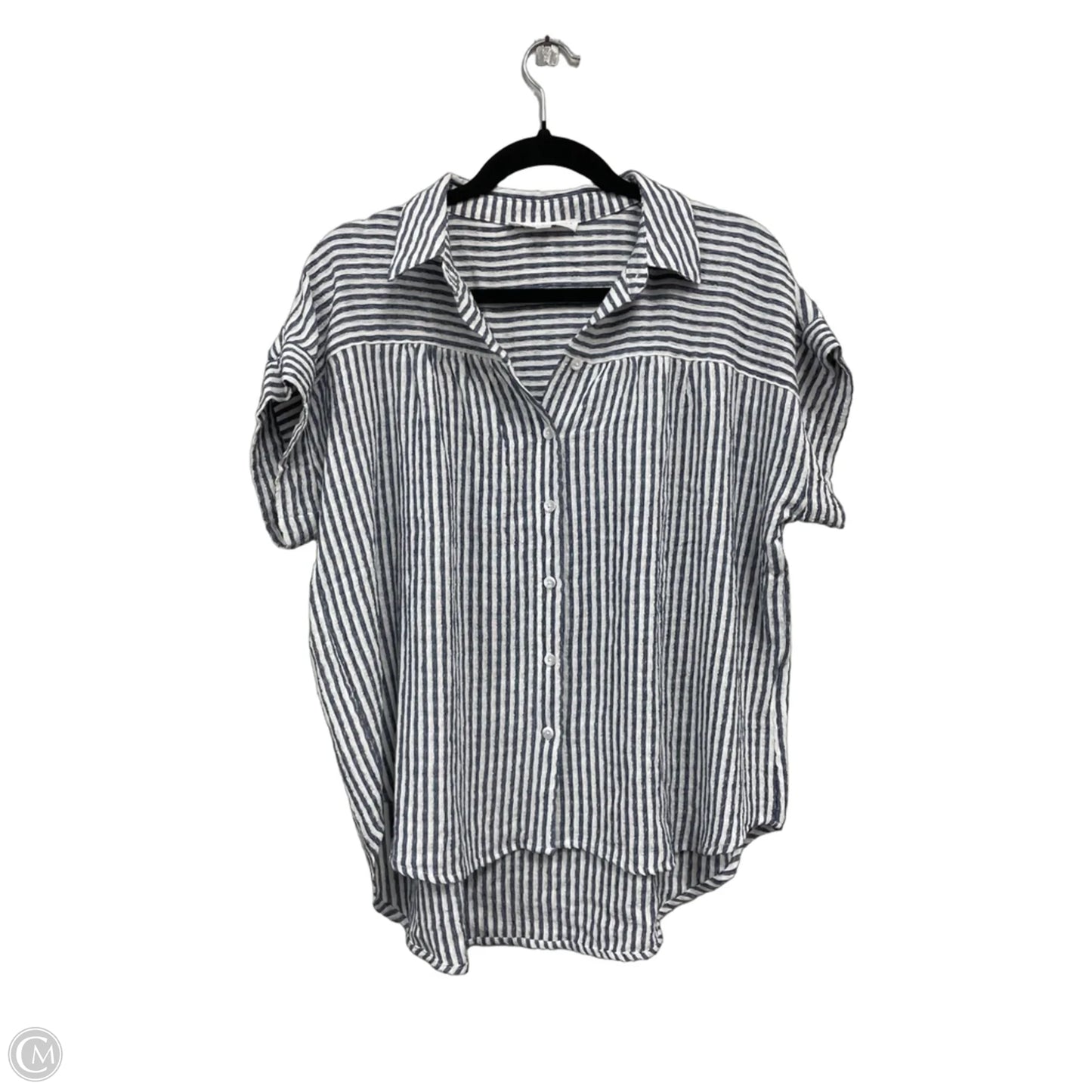 Top Short Sleeve By Jane And Delancey In Blue & White, Size: S