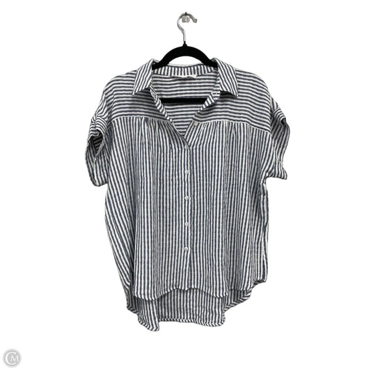 Top Short Sleeve By Jane And Delancey In Blue & White, Size: S