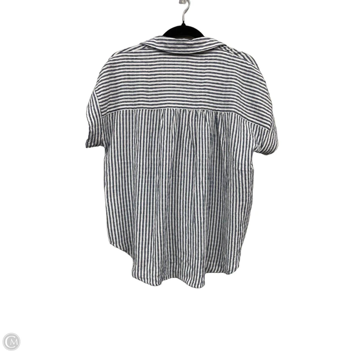 Top Short Sleeve By Jane And Delancey In Blue & White, Size: S