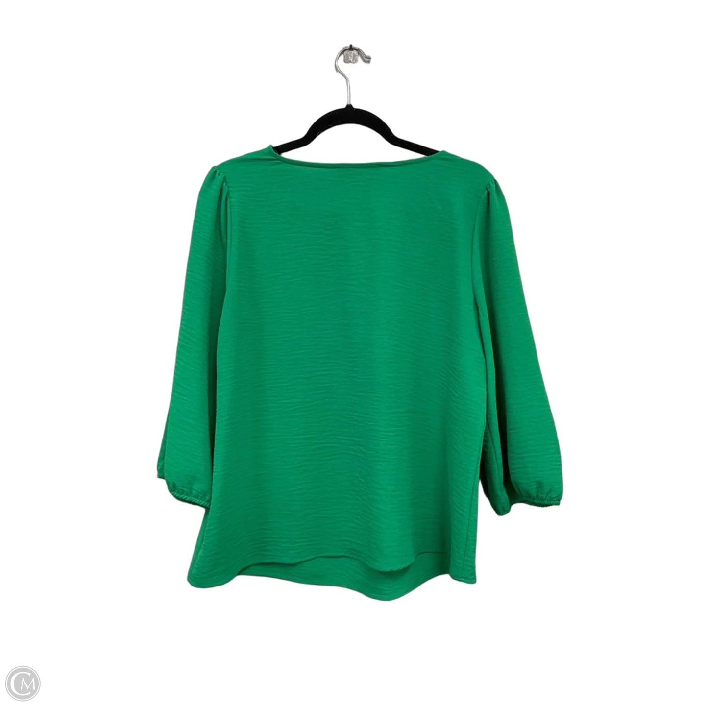 Blouse 3/4 Sleeve By Clothes Mentor In Green, Size: M