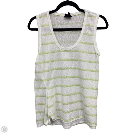 Top Sleeveless By Bobeau In Green & White, Size: M