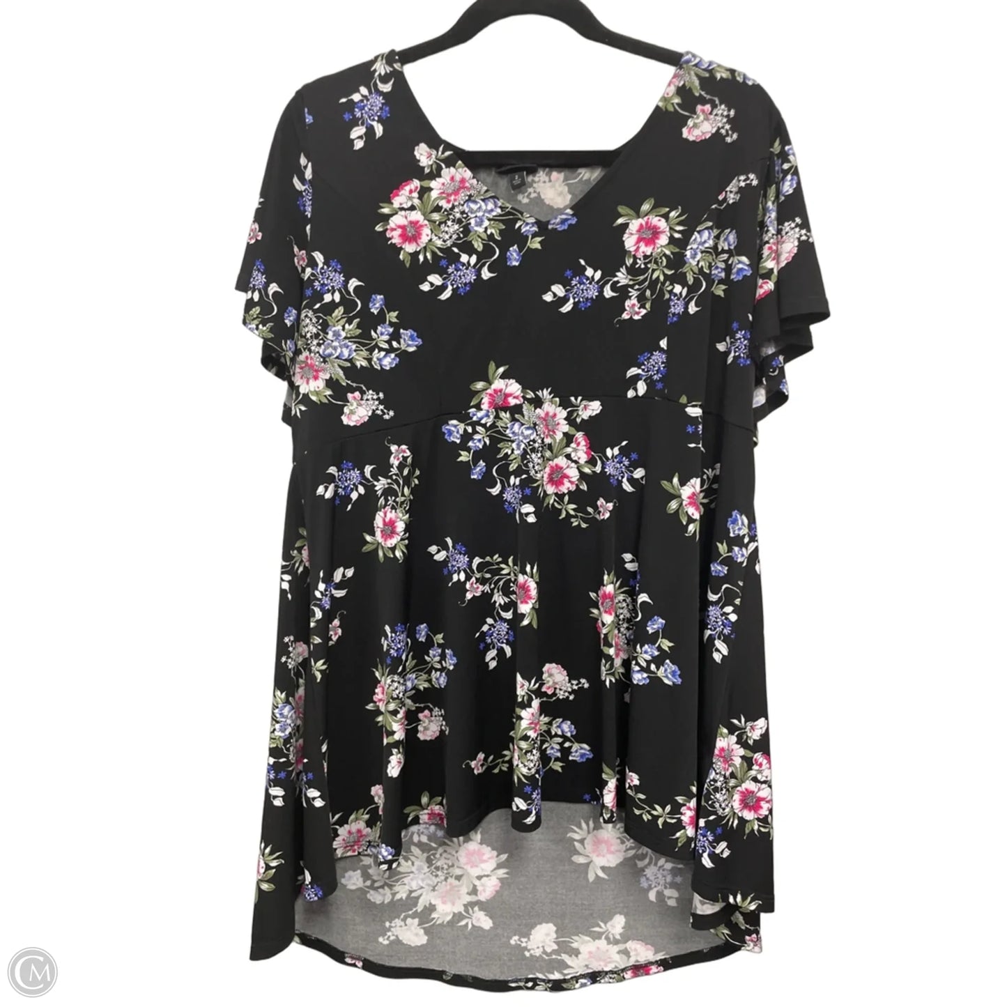 Top Short Sleeve By Torrid In Black & Pink, Size: 2x