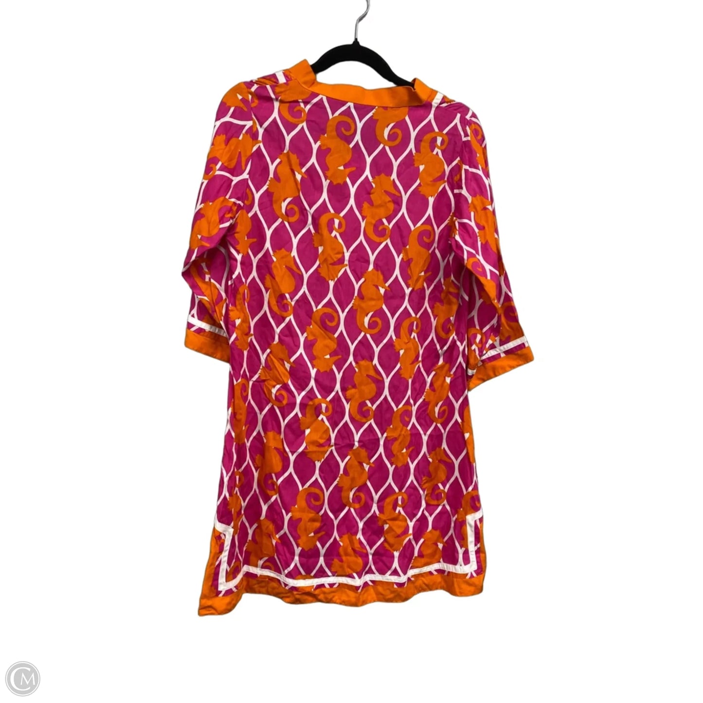 Dress Casual Short By Escapada Living In Orange & Pink, Size: L