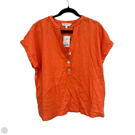 Top Short Sleeve By Calligraphie In Orange, Size: L