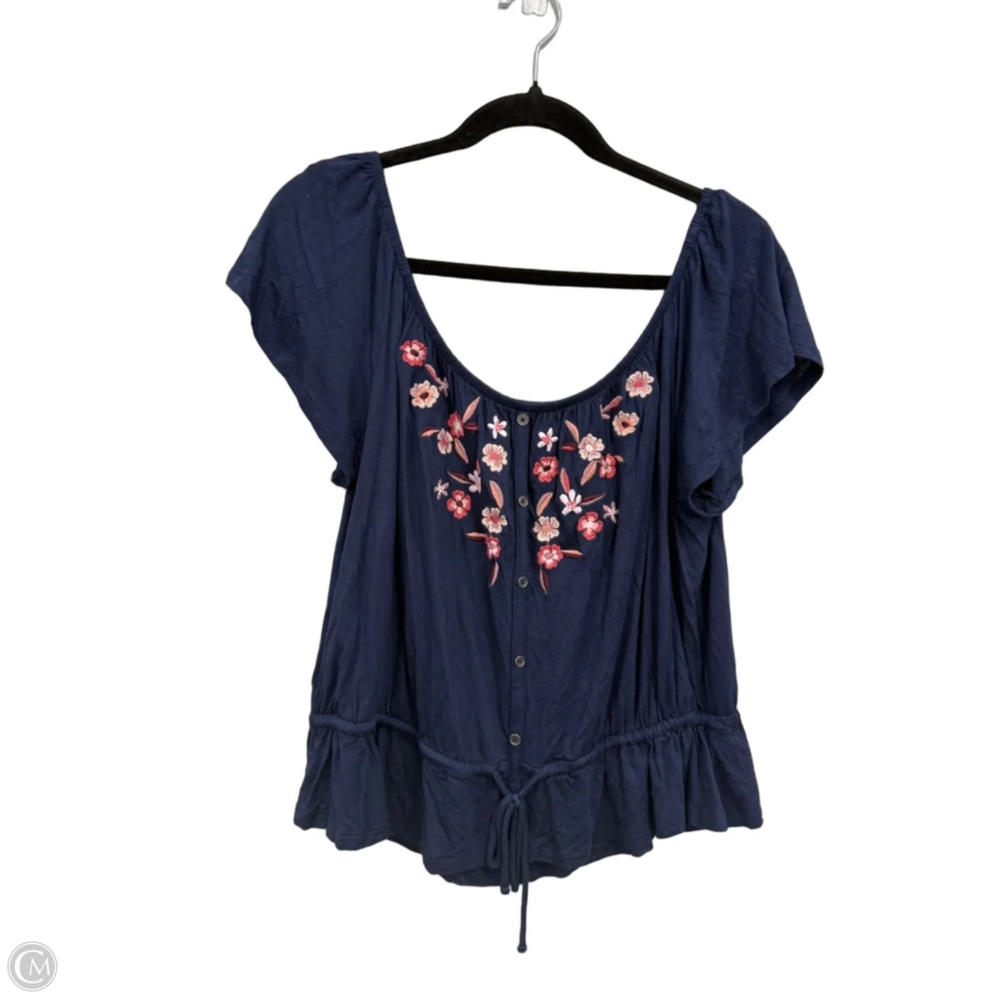Top Short Sleeve By Aeropostale In Blue & Pink, Size: Xl