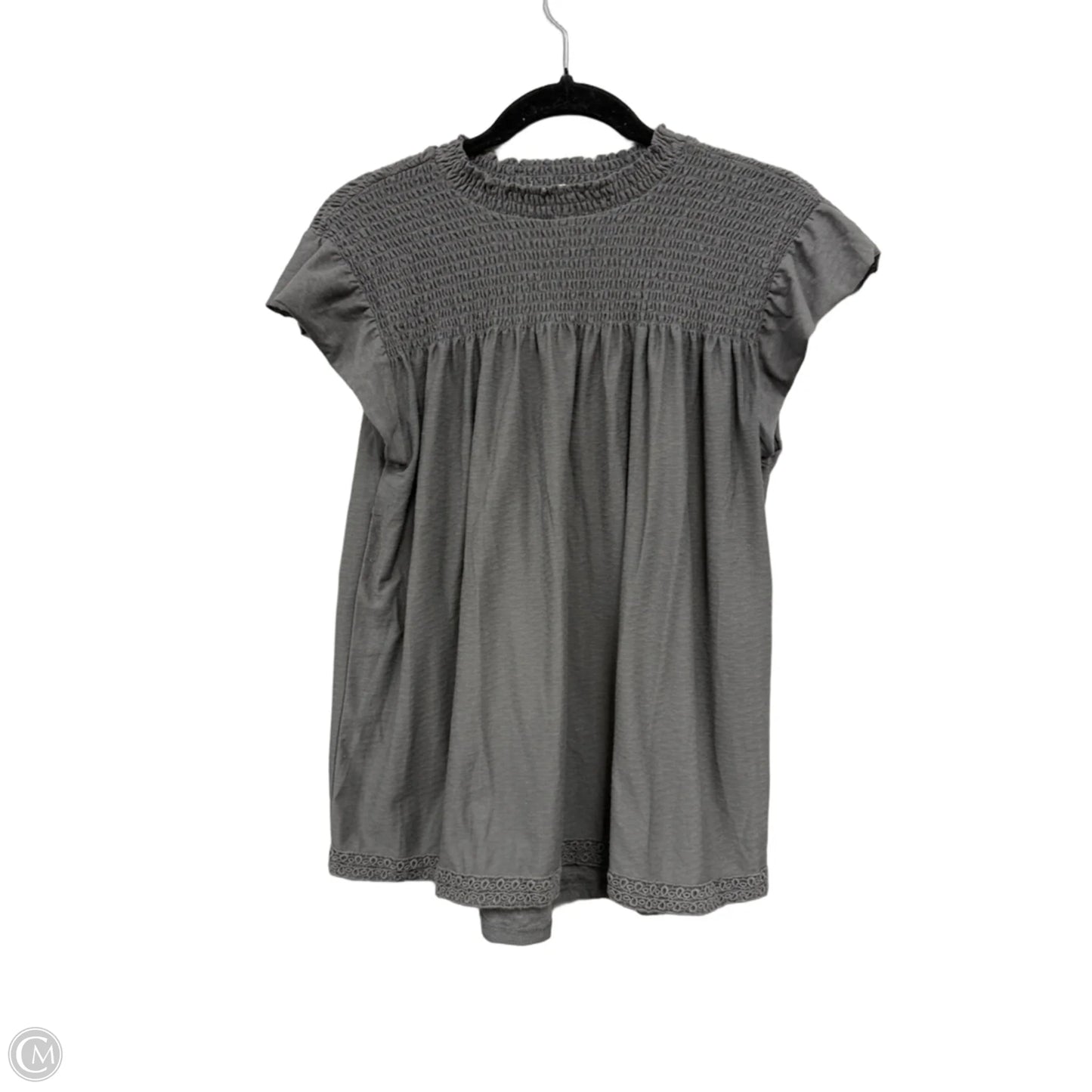 Top Short Sleeve By Jolt In Grey, Size: L