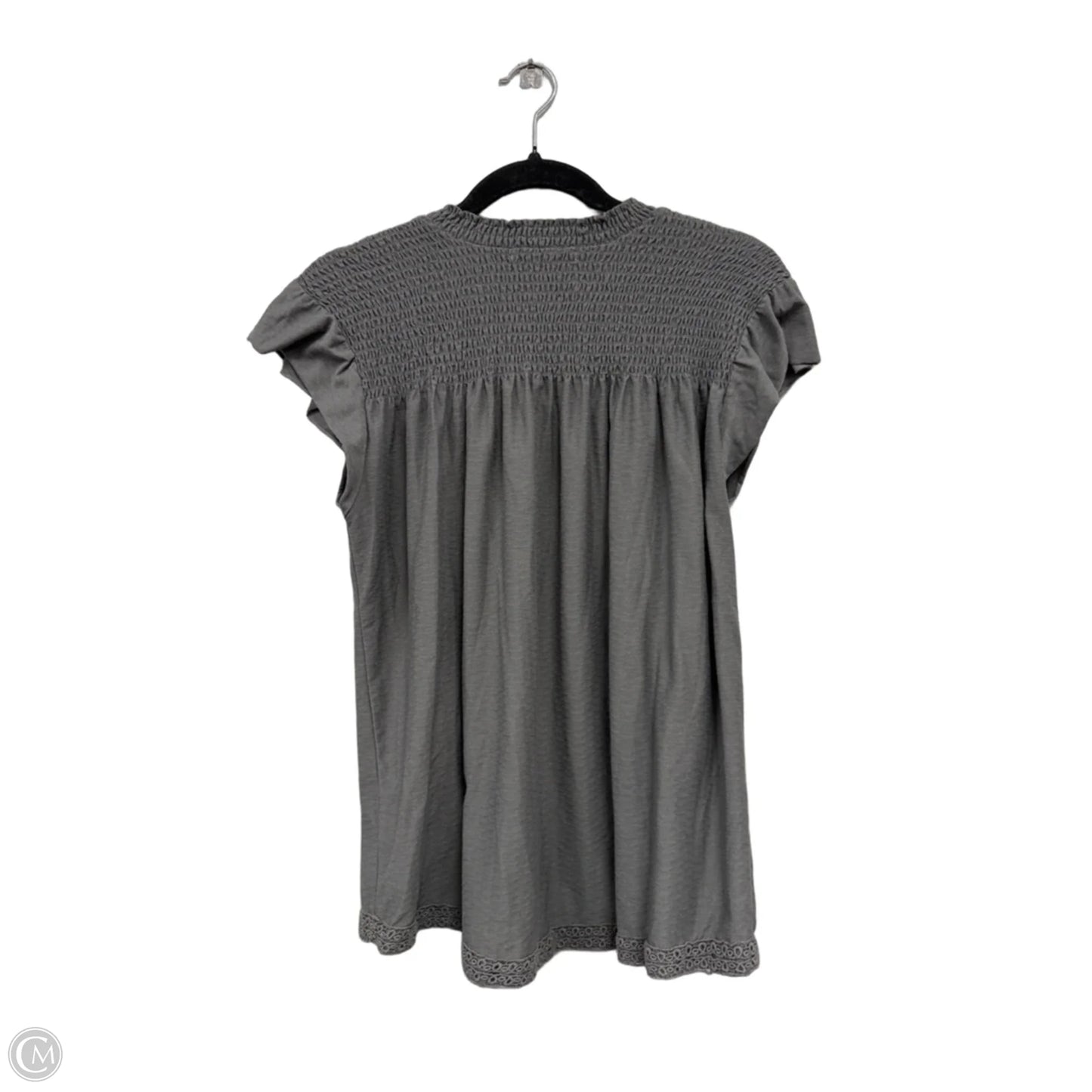 Top Short Sleeve By Jolt In Grey, Size: L