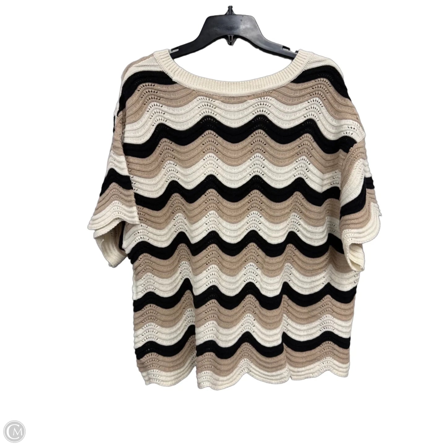 Shorts Set By Clothes Mentor In Black & Cream, Size: 2x